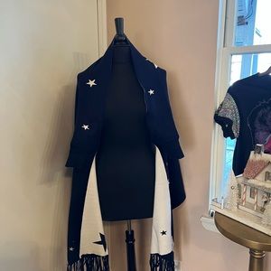 Sleeved Star Wrap in Navy